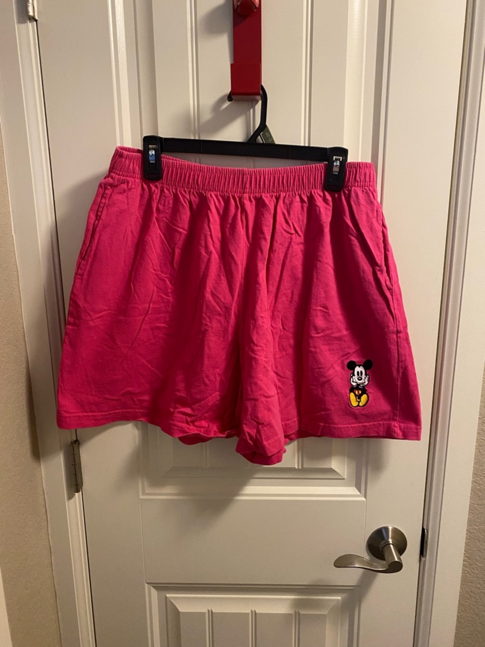 Vintage Disney Catalog L Shorts Pink Ladies Mickey Mouse Elastic Waistband Lg